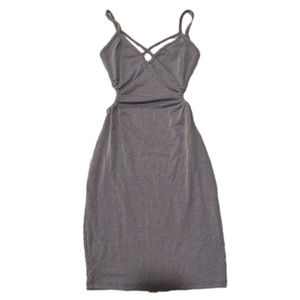 Pinstripe Cutout Mini Dress